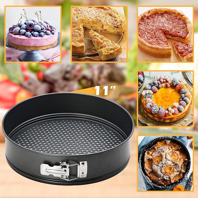 Webake Springform Pan 11 Inch Nonstick, Cheesecake Pan With Removable Bottom Large Cake Tin Baking Mold for Thanksgiving Christmas