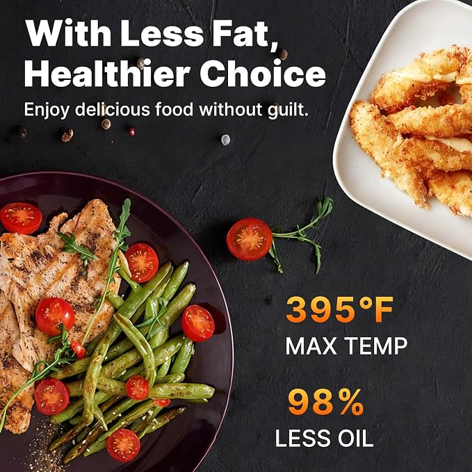 Compact Air Fryer Small, 2.1QT, 4-in-1 Small Mini Airfryer Compact, Bake, Roast, Reheat, 98% Less Oil, Adjustable Temperature & Timer, Quiet, Nonstick & Dishwasher Safe Basket, BPA-Free, Black