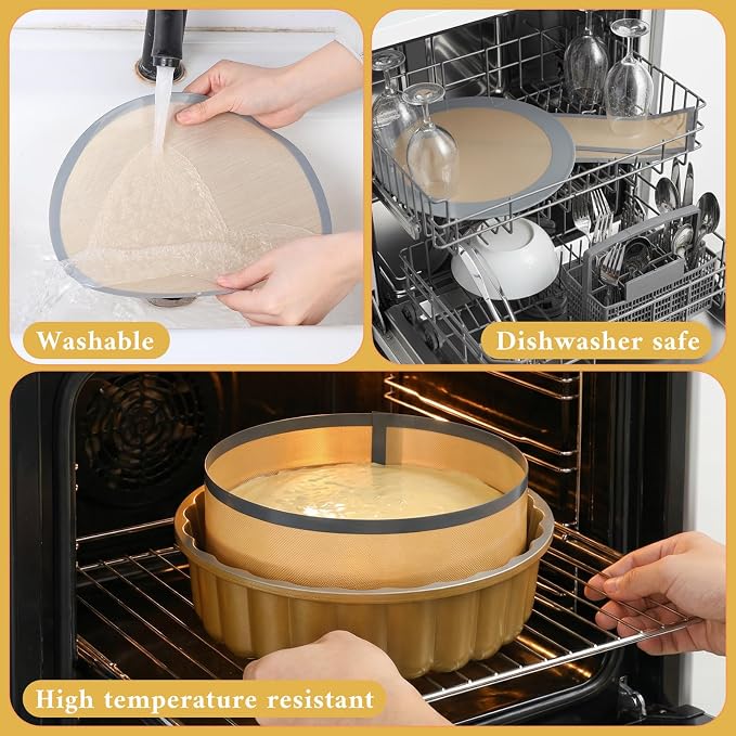 4 Set Silicone Baking Mat for 4, 7, 9,10Inch Springform Pan Protector Prevent Cake from Sticking to Bottom and Side Easy Clean Nonstick Silicone Liners for Baking Cheesecake Pan(Gray)