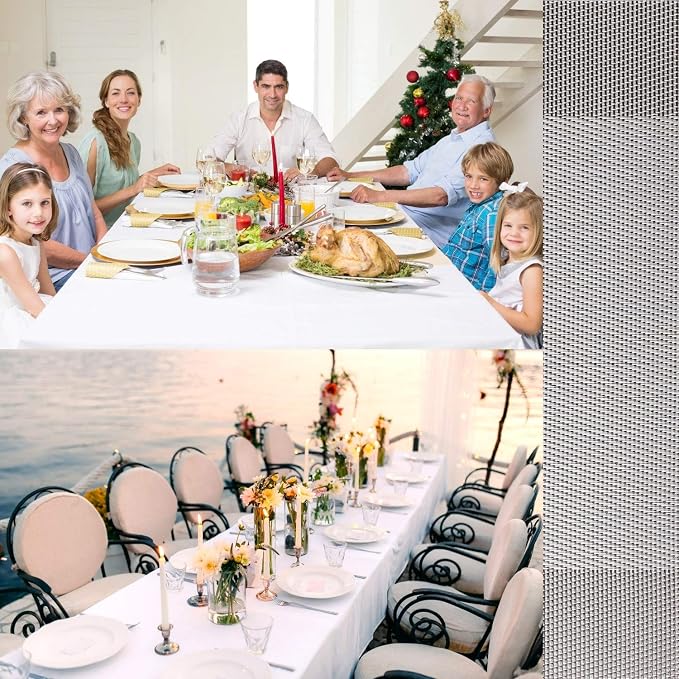 Placemats, Place Mats for Kitchen Dining Table, Heat-Resistant Anti-Skid Stain Washable PVC Table Mats, Easy to Cleaning Woven Vinyl Dinner Mats (Silver, 6 Pack)