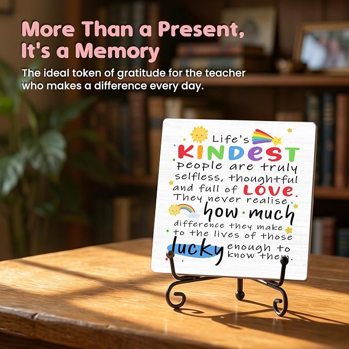Teacher Appreciation Gifts for Women Men | 5" Wooden Plaque Sign for Mentor Teacher Gifts | Funny Gift from Student Desk for Home Office Decor - A01