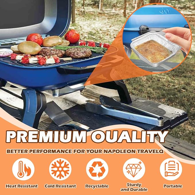 62006 Grill Grease Tray for Napoleon TravelQ TQ285X/TQ285, PRO285-BK, TQ PRO285X/PRO285, TQ240-BL, TQ285-BL-1 Gas Grills, Stainless Steel Grease Catcher Pan for Napoleon TravelQ 285 Sreies, 30-Pack