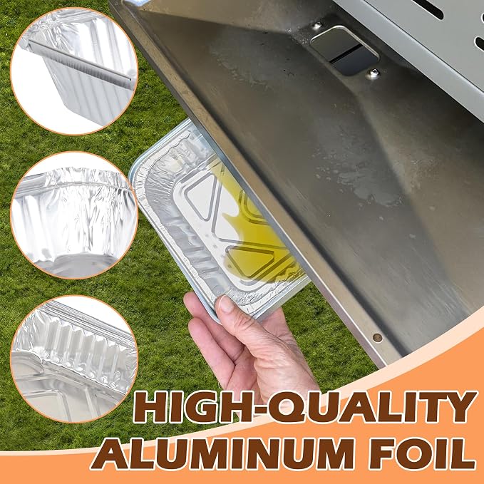 Grease Drip Pan Liners for Monument 24367 13762 Gas Grills, 20 Pack Liners | Fits Monument 35633/24367/13892 & more; 8.4"x5.8" foil liners; heavy-duty; disposable; compatible with A02122319/D010012705