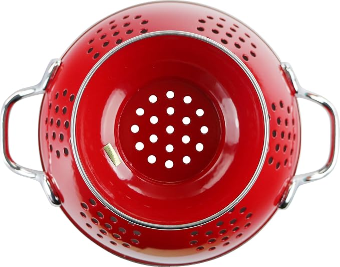 Calypso Basics by Reston Lloyd Powder Coated Enameled Colander, 1.5 Quart, Red