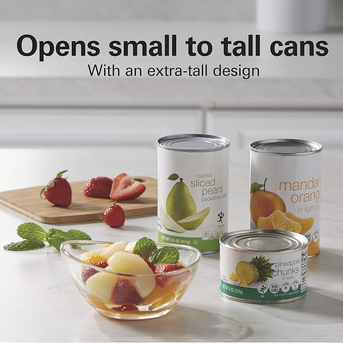 Hamilton Beach Classic Chrome Electric Can Opener with Automatic Shutoff | Patented SureCut Technology Easily Aligns Can | Knife Sharpener | Cord Storage | Extra Tall | Red | 76388J