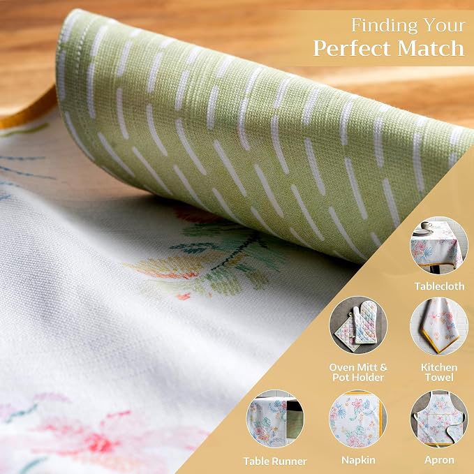 Maison d' Hermine Placemats Set of 4 Reusable 100% Cotton (13"x19") | Cloth Place Mats Washable Table Mats for Kitchen Dining Party Wedding Hotel Home Restaurant Spring Summer - Paradise Island