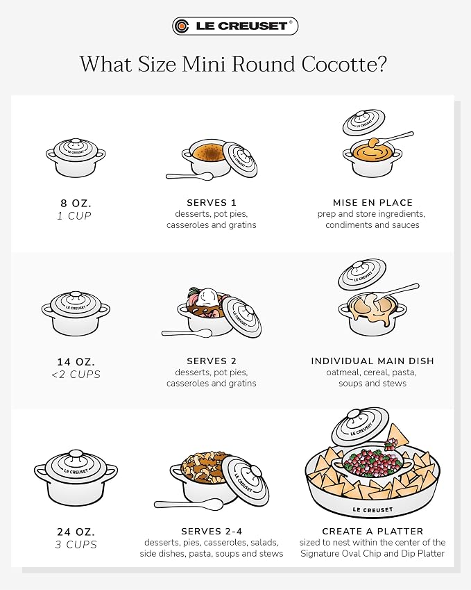 Le Creuset Stoneware Mini Round Cocotte, 8oz., Nectar