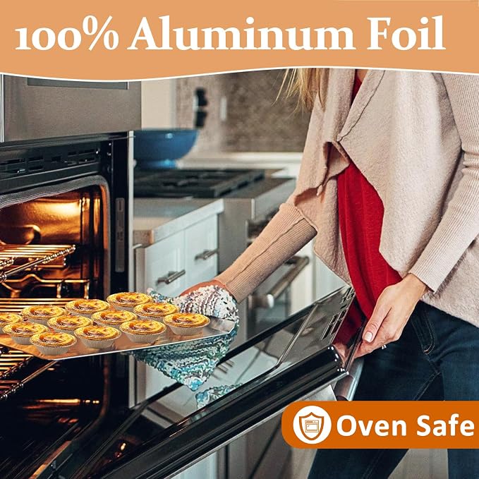 100 Pieces 2.6 Inch Disposable Aluminum Mini Pie Pans | Round Tin Foil Pans for Baking Small Pies, Tarts, Cakes and Desserts, Ideal for Parties, Picnics and Food Events