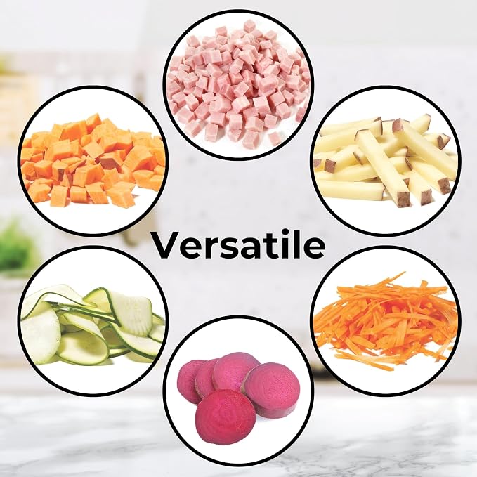 Starfrit Pump'n'Slice Vertical Mandoline, Food Slicer & Chopper, Safe | Safe enclosed blades. Adjustable slicing. Julienne & dice. Ideal for fruits & vegetables. Folds for storage.