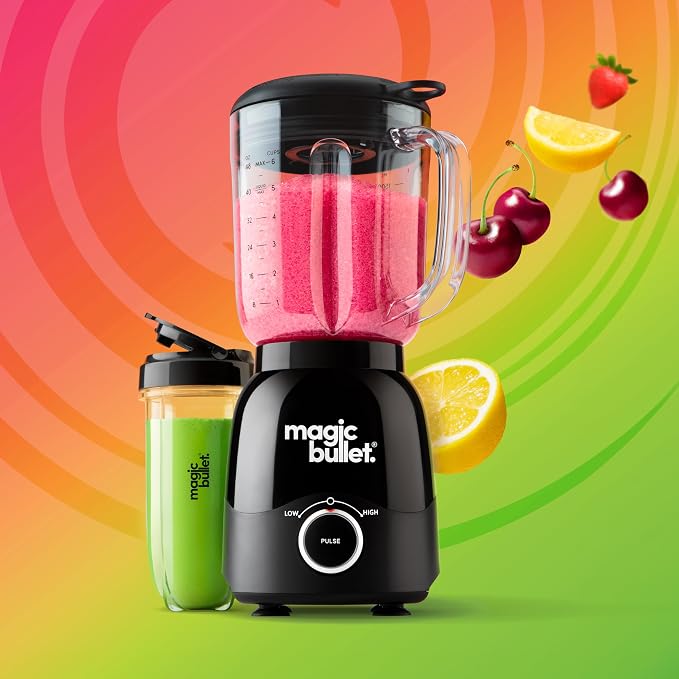 magic bullet Combo Blender, 48oz Pitcher, Blending Cup, Simple Speed Dial – MBF50200AK