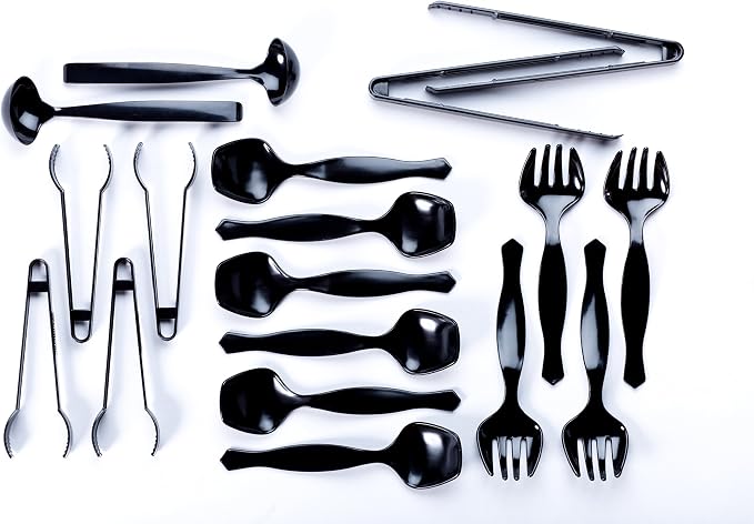 Biodegradable EcoPure Economy Serving Utensils Combo Pack - 18 Count - Earth-Friendly, BPA-Free, Heavy Duty, Heat Resistant, Recyclable Utensils