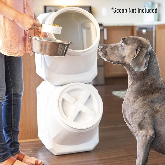 Gamma2 Vittles Vault Stackable Dog Food Storage Container with Sealing Lid, Up to 60 lbs Dry Pet Food Storage Container, USA-Made - [14.5" L x 19" H] | Made in USA, sealing lid keeps dry meals fresh and pests out, 14.5 x 19 inches, durable pantry bin, ...
