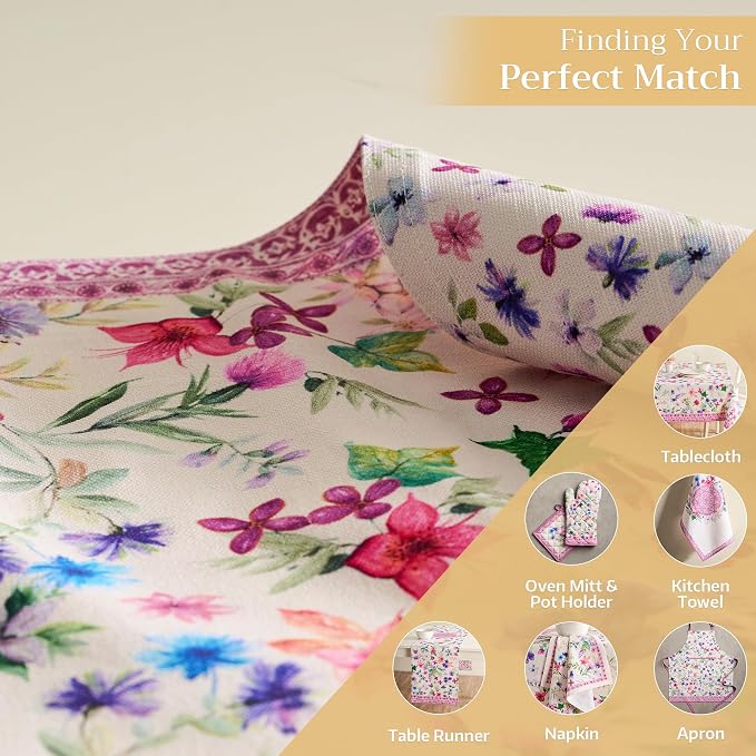 Maison d' Hermine Placemats Set of 4 Reusable 100% Cotton (13"x19") | Cloth Place Mats Washable Table Mats for Kitchen Dining Party Wedding Hotel Home Restaurant Spring Summer - Chardon