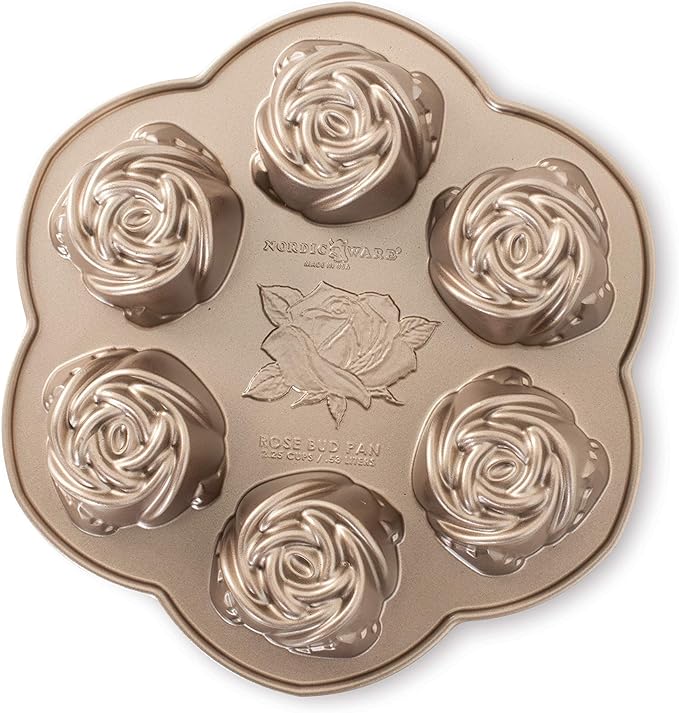 Nordic Ware Rosebud Cakelet, 2.25 Cup Capacity, Toffee