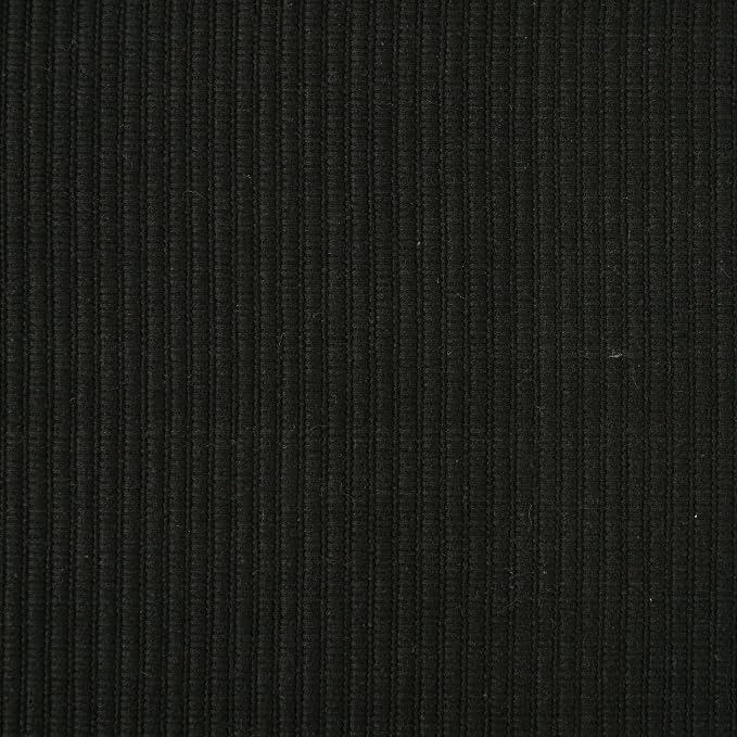 DII Basic Everyday Ribbed Tabletop 100% Cotton, Placemat Set, 13x19, Black, 6 Piece