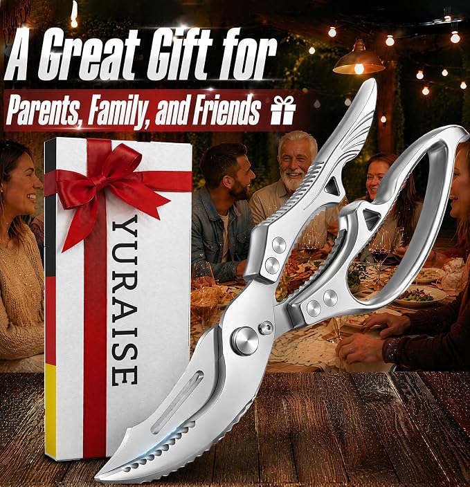Heavy Duty Kitchen Scissors for Chicken, Fish & Meat | Cuts Tough Ingredients Easily,Superior Cutting Power,Ideal for Poultry&Seafood,Non-Slip Grip,Easy Cleaning,Rust Resistant