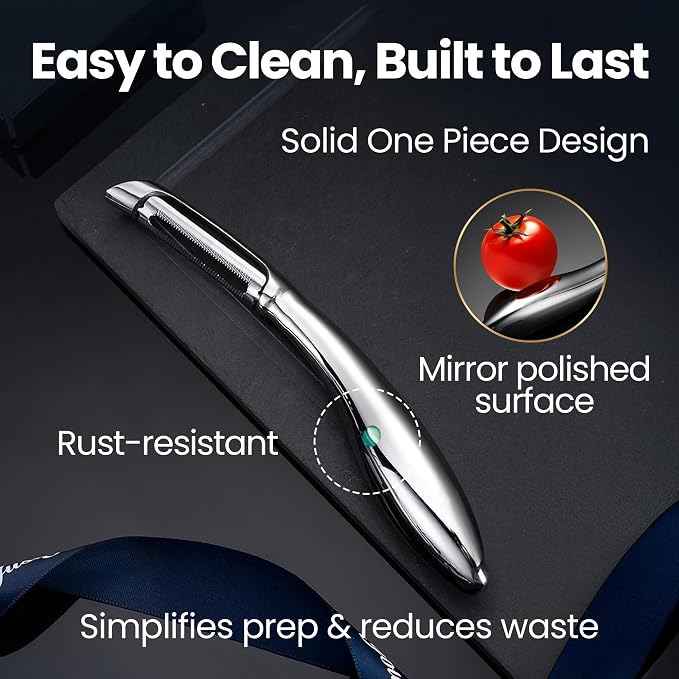 Gourmet Easy Vegetable Peeler Ultra Sharp Stainless Steel Blade (I Peeler) | Left and Right Hand Compatible, Easy Peel and Slice, Ergonomic Handle, Comfortable Grip, Dishwasher Safe, 5-Year Warranty