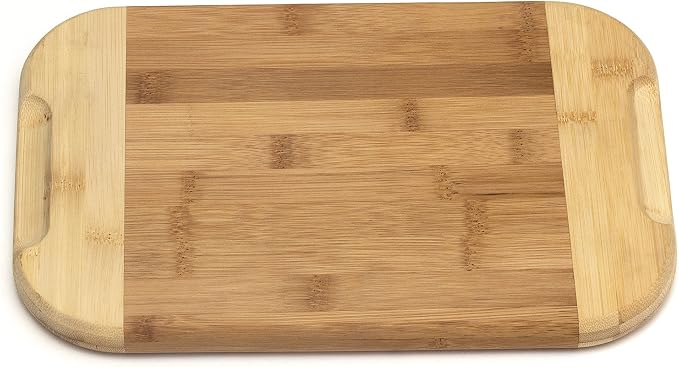 Lipper International Bamboo Wood Two-Tone Kitchen Cutting and Serving Board, Large, 15-3/4" x 11-3/4" x 3/4"