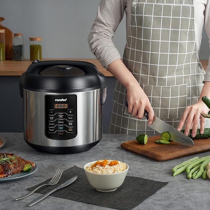 COMFEE' Large Rice Cooker with 8-Functions, 10-Cups Uncooked Rice