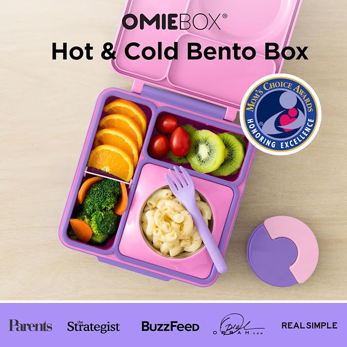 Omie OmieBox Kids Insulated Bento Box, Unicorn Pink