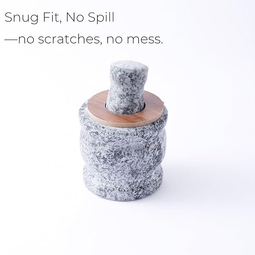 Mini Saffron Grinder, Small Stone Mortar and Pestle | Compact Bowl For Saffron Threads, Spices, Herbs, Table Seasoning And Traditional Kitchen Grinding