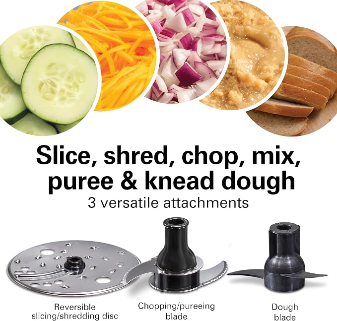 Hamilton Beach Stack & Snap Food Processor with Bowl Scraper, 10 Cup Capacity, Black, (Renewed) R70822