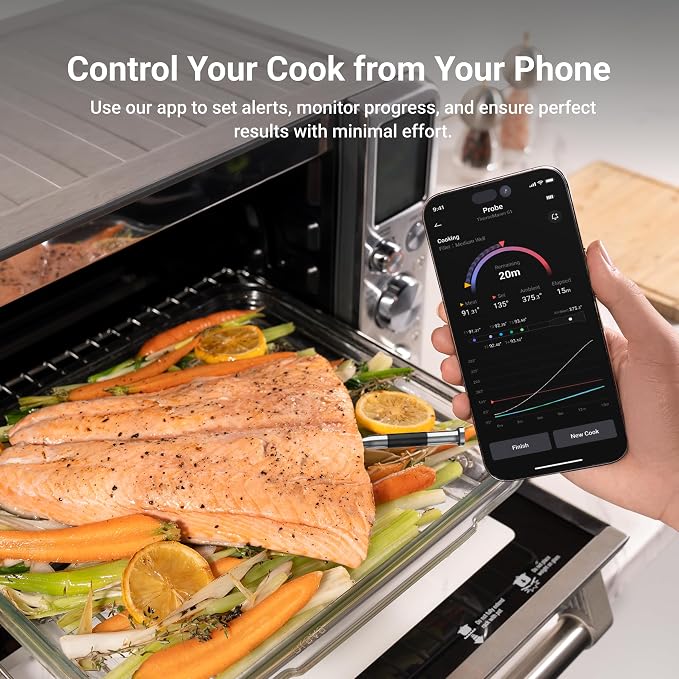 ThermoMaven Sub-1G Smart Wireless Meat Thermometer with Standalone Base | 10X Enhanced Signal and Stability, ±0.5℉ Certified Accuracy, WiFi Unlimited Range for BBQ, Oven, Smoker, Grill