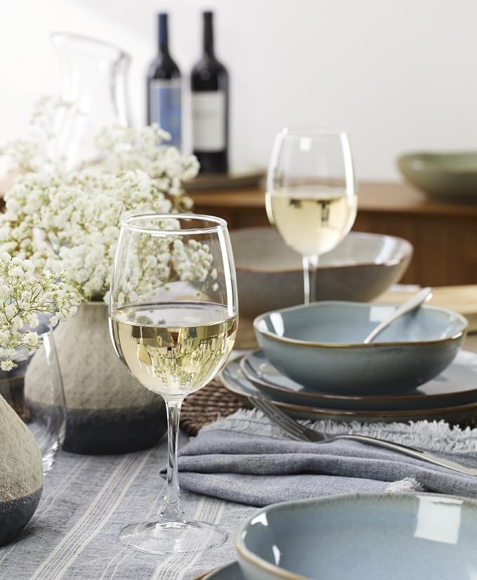 Oneida 5 O'Clock All-Purpose Wine Glasses, 16oz, Set of 4 | dishwasher safe | 9 inch height | everyday hosting gift | 16oz, gift for women, drinking glasses set