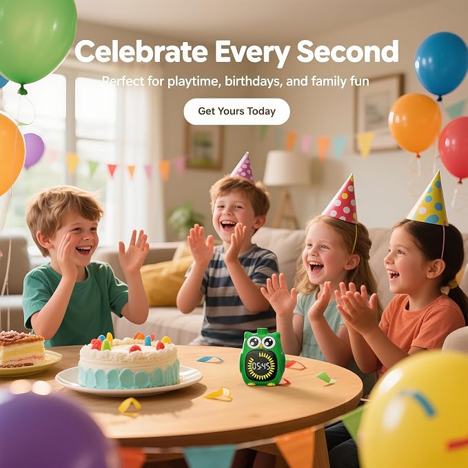Doli Yearning Visual Timer for Kids, 99 Minute Countdown Timer Green | Owl Digital Timer for Home School Classroom Supplies Study, Silent Time Management Tool