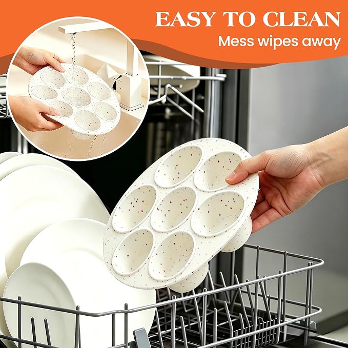 CAKETIME Silicone Muffin Pan for Air Fryer Oven, 7 Cups, 2 Pack | Nonstick, For Egg Bites, Muffins, Cupcakes, Mini Quiche