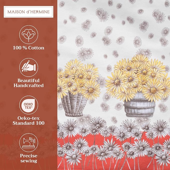 Maison d' Hermine Placemats Set of 4 Reusable 100% Cotton (13"x19") | Cloth Place Mats Washable Table Mats for Kitchen Dining Party Wedding Hotel Home Thanksgiving Christmas - Bagatelle