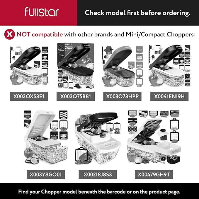 Fullstar Blade Replacement Set For Select Fullstar Vegetable Chopper Models | 2 pc Insert Set, Large Dicer for Potatoes & Apples, Small Dicer for Onions & Tomatoes, 3.9 x 4.4 inches