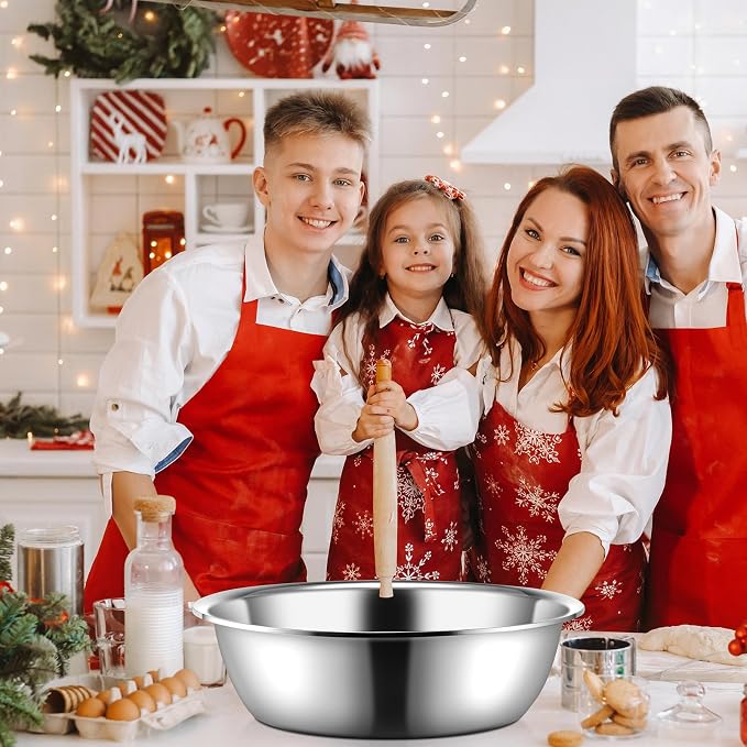 Yungyan 2 Pieces Large Mixing Bowl Stainless Steel Oversized All Purpose Steel Bowl Metal Bowl for Serving Baking Marinating for Home Cooking or Commercial(26 Quarts)