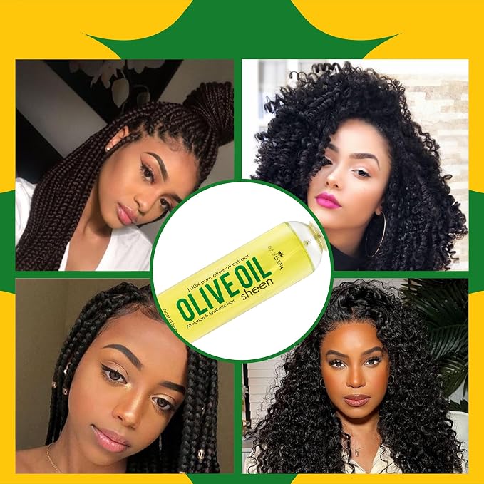 Black Queen® Olive Oil Moisturizing Spray for Locs, Braids, 4C Hair & Twists – Lightweight Hair Oil for Protective Styles – Shine, Frizz Control, Non-Greasy & Flake-Free – Made in USA – 8 oz