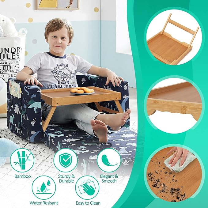Artmeer FSC 100% Bamboo Bed Tray with Folding Legs, X-Large, Natural | X-large FSC 100% bamboo bed tray with folding legs, handles and extra legroom for meals, laptops and reading.