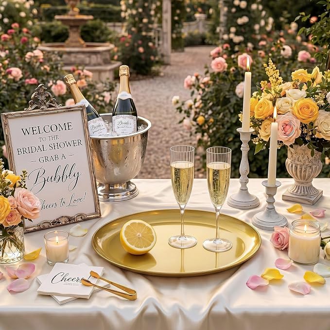 6PCS Gold Serving Platters - 10"x12" Gold Serving Trays - Heavy Duty Oval Plastic Platters for Parties/Birthday/Weddings/Catering/BBQ