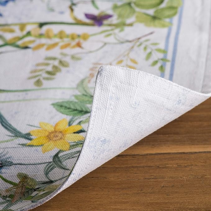 Maison d' Hermine Placemats Set of 4 Reusable 100% Cotton (13"x19") | Cloth Place Mats Washable Table Mats for Kitchen Dining Party Wedding Hotel Home Restaurant Spring Summer - Fleurs De Mai