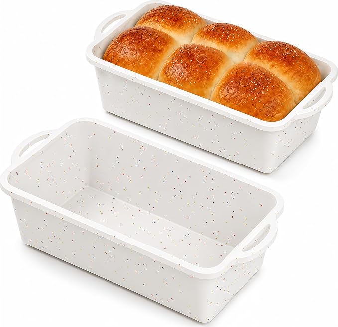 2 Pack 8.5x4.5 Standard Silicone Loaf Pans, BPA-Free Reinforced For Baking | Two 8.5x4.5 Pans Meet Daily Needs, Sturdy Silicone With Reinforced Edge Enables Easy Release For Bread, Brownies And Desserts