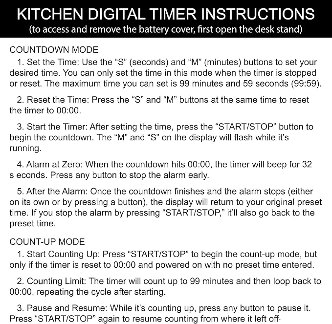 Premium Stainless Steel Digital Kitchen Timer – Ultra-Strong Magnetic Back, Fold-Out Desk Stand, Effortless One-Touch Setup, Extra-Loud Alarm, Oversized Display, Auto Memory, Auto Shut-Off (6)