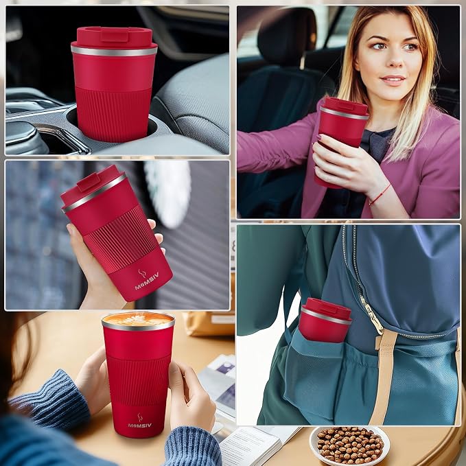 MOMSIV 17oz Travel Coffee Mug, Insulated Coffee Cup with Leakproof Lid | 6-Hour Heat Retention, 360°Leak proof, Vacuum Stainless Steel Double Walled, BPA-free, Reusable And To Go Coffee Mug