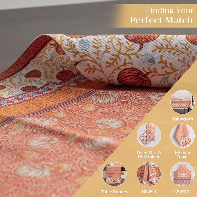 Maison d' Hermine Placemats Set of 4 Reusable 100% Cotton (13"x19") | Cloth Place Mats Washable Table Mats for Kitchen Dining Party Wedding Hotel Home Thanksgiving Christmas - Harvest Festival