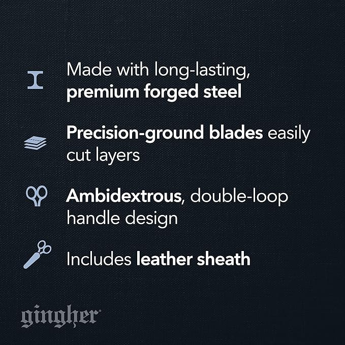 Gingher 4" Curved Embroidery Scissors, Premium Forged Steel Shears, Sharp Knife Edge Sewing Scissors for Precise Cuts with Protective Sheath, Ambidextrous Design, Chrome Plated Nickel Finish
