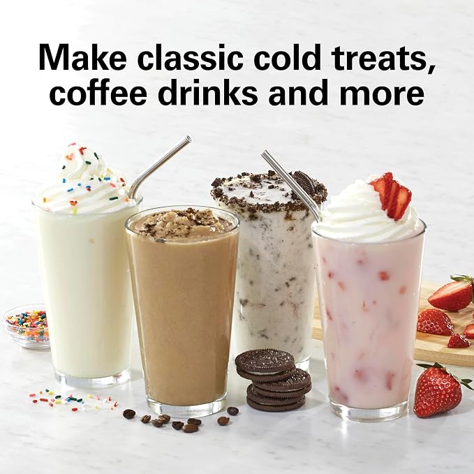 Hamilton Beach DrinkMaster Retro Milkshake Maker & Electric Drink Mixer | Drink Mixer, Milkshake Maker, Milk Frother | 2 Speeds | Extra-Large 28 oz. Stainless Steel Cup | Red | 733