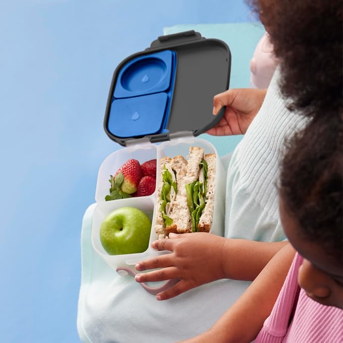 b.box Mini Lunch Box 2-Pack, Snack Containers for Kids, Lunch Box Kids | Bento Box for Kids, Sanck Box, Lunch Containers, Leakproof, Dishwasher Safe, PFAS + BPA Free, Ages 3+ — Lemon + Slate