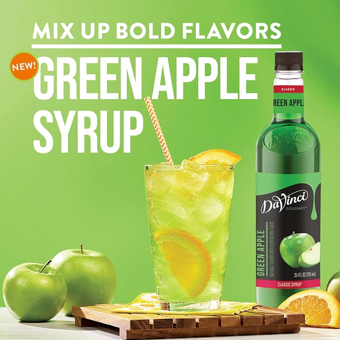 DaVinci Gourmet Green Apple Syrup, 25.4 Fluid Ounces (Pack of 4)