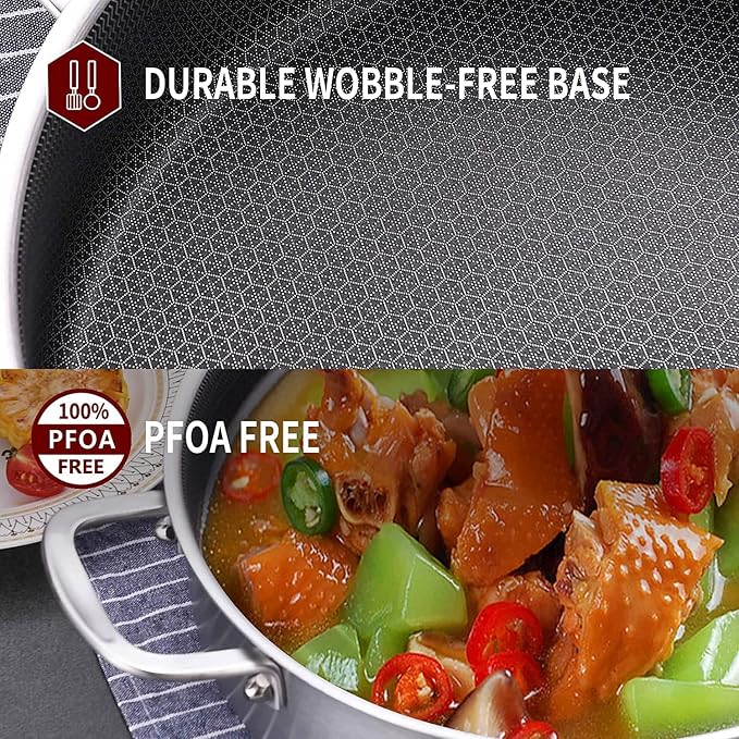 LOLYKITCH 2.8-Quart Small Deep Skillet with Lid | 10 Inch | 2-3 Servings | Hybrid Nonstick | Tri-Ply Stainless Steel | Frying Pan | Saute Pan | Oven & Induction Ready