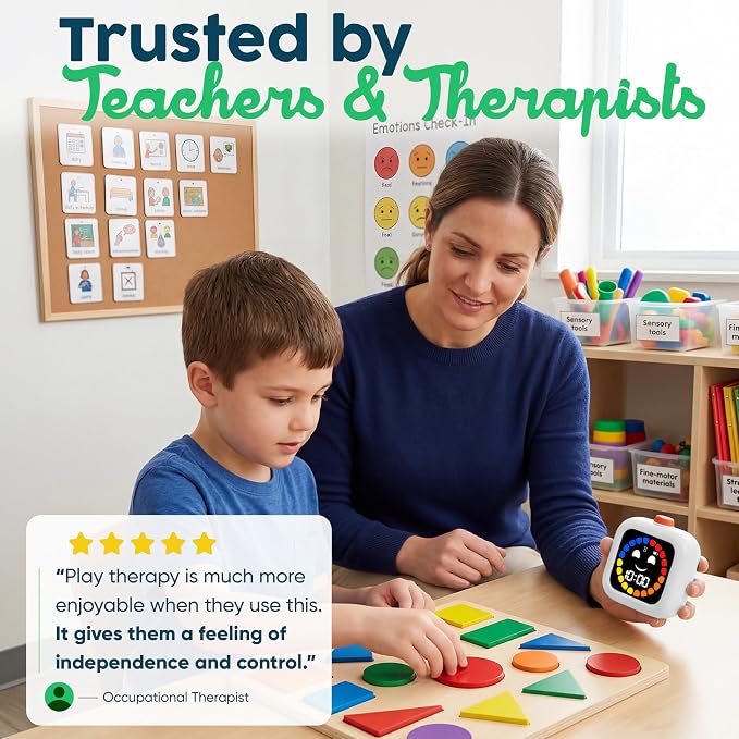 Digital Visual Timer for Kids - Calmer Routines & Transitions | Silent, Rechargeable, 99-Min Clock, Alarm, Countdown & Count-up; For Classroom, Home & Therapy - Builds Focus & Independence