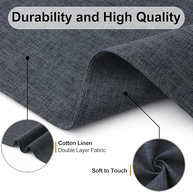 Homaxy Cloths Placemats for Dining Table Set of 8, 13" x 19", Charcoal Gray | Heat Resistant, Washable, Cotton Linen Blend Table Mats, Easy to Clean Place Mats, Indoor Outdoor