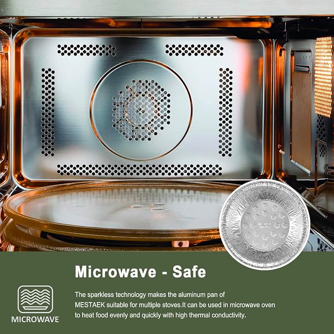 5 Inch Mini Aluminum Foil Pie Pans, 100 Pack | Heavy Duty Foil, Oven and Freezer Safe, Ideal for Individual Pies, Desserts and Catering