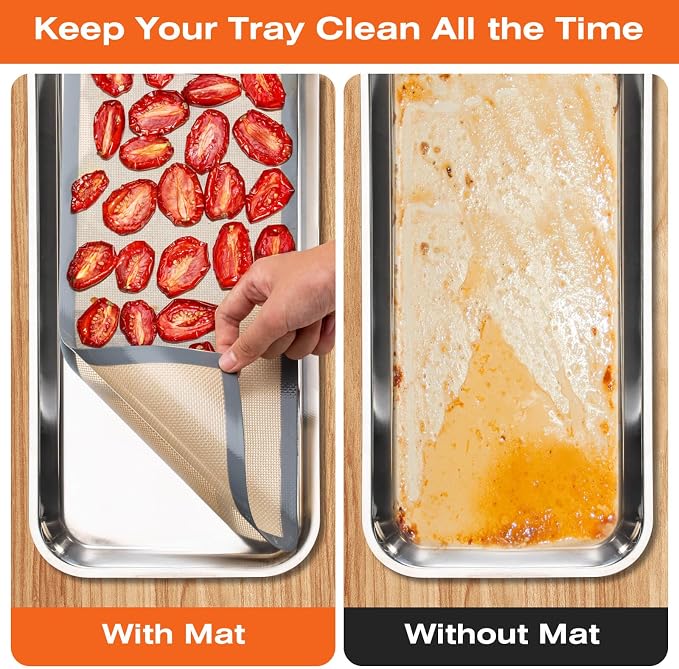 Silicone Baking Mats For Harvest Right Freeze Dryer Large Size Trays 6 pcs (Gray, L - Large)